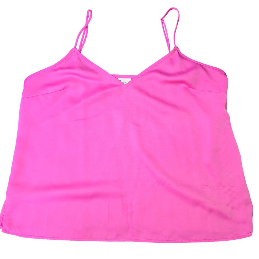 A New Day Spaghetti Strap V-neck Hot Pink Tank Polyester Cami Women's M, silky